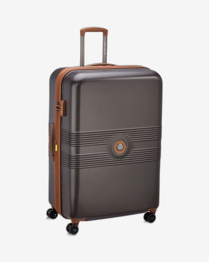 DELSEY Paris flanerie se 82 cm 4 double wheeled expandable hardside check-in luggage trolley case - chocolate